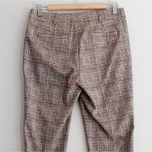 LAURÈL Plaid Pattern Stretch Dress Pants Brown & Cream Sz 6 - Picture 6 of 10